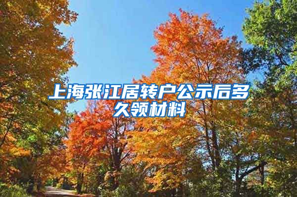 上海张江居转户公示后多久领材料