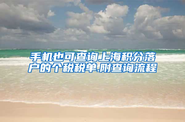 手机也可查询上海积分落户的个税税单.附查询流程