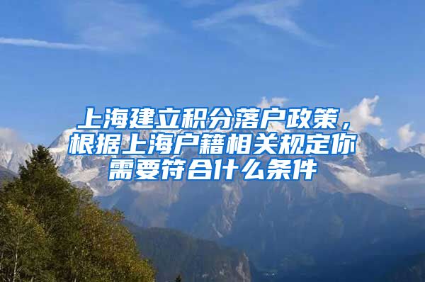 上海建立积分落户政策，根据上海户籍相关规定你需要符合什么条件