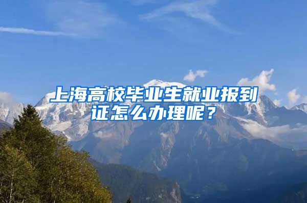 上海高校毕业生就业报到证怎么办理呢？