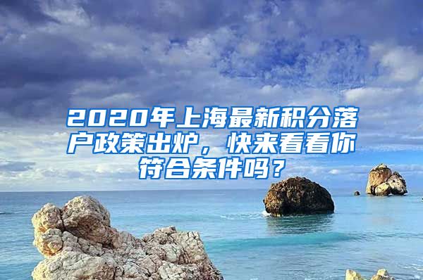 2020年上海最新积分落户政策出炉，快来看看你符合条件吗？