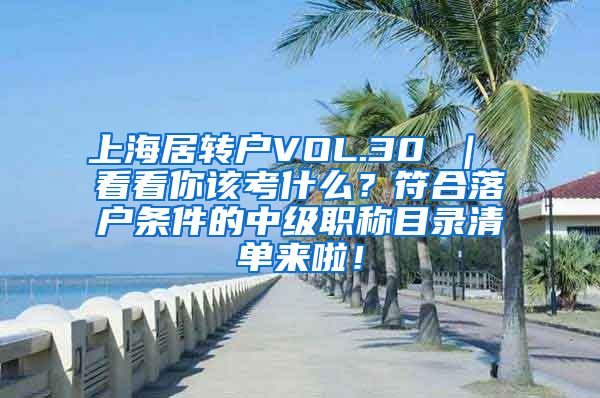 上海居转户VOL.30 ｜ 看看你该考什么？符合落户条件的中级职称目录清单来啦！