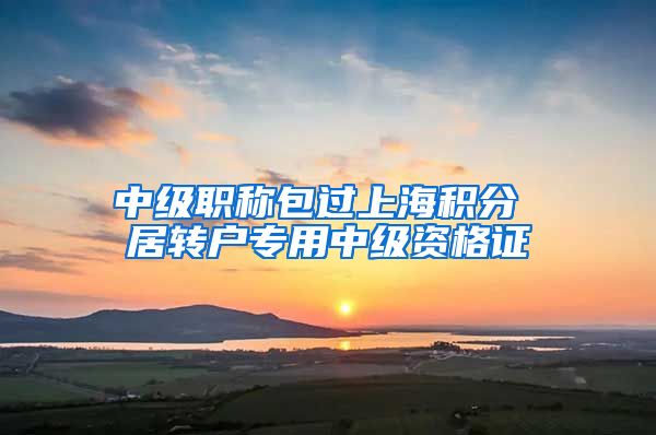 中级职称包过上海积分 居转户专用中级资格证