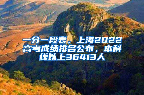 一分一段表，上海2022高考成绩排名公布，本科线以上36413人