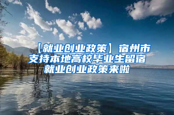 【就业创业政策】宿州市支持本地高校毕业生留宿就业创业政策来啦