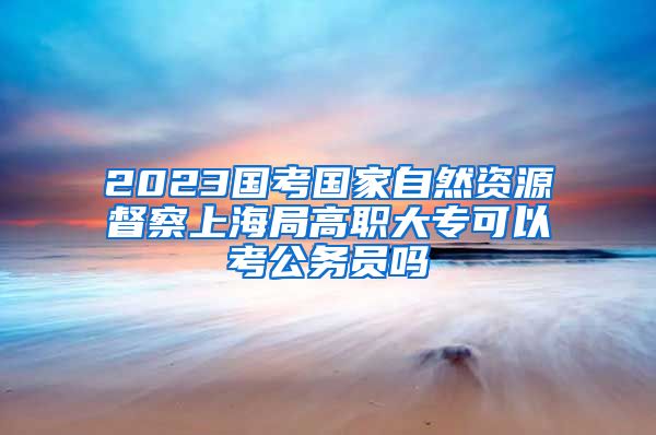 2023国考国家自然资源督察上海局高职大专可以考公务员吗