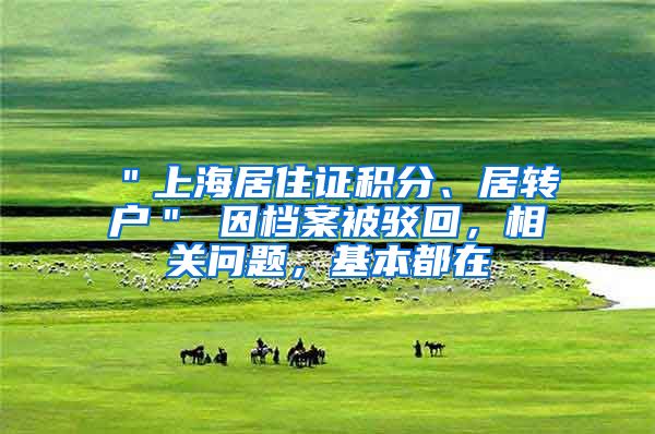 ＂上海居住证积分、居转户＂ 因档案被驳回，相关问题，基本都在