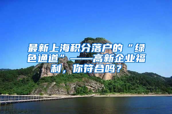 最新上海积分落户的“绿色通道”——高新企业福利，你符合吗？