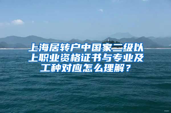 上海居转户中国家二级以上职业资格证书与专业及工种对应怎么理解？