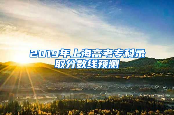 2019年上海高考专科录取分数线预测