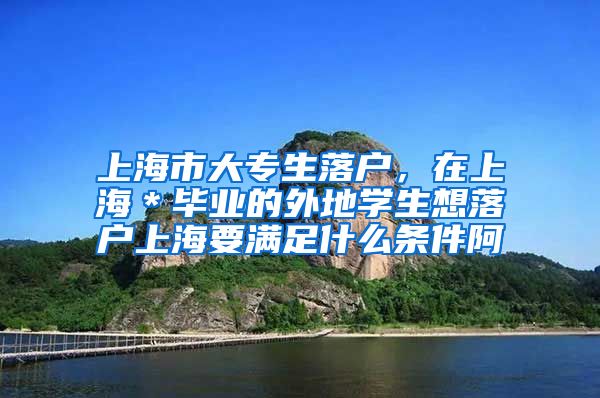 上海市大专生落户，在上海＊毕业的外地学生想落户上海要满足什么条件阿