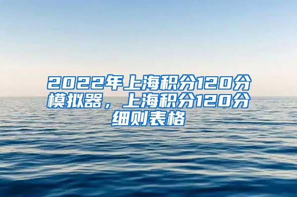 2022年上海积分120分模拟器，上海积分120分细则表格