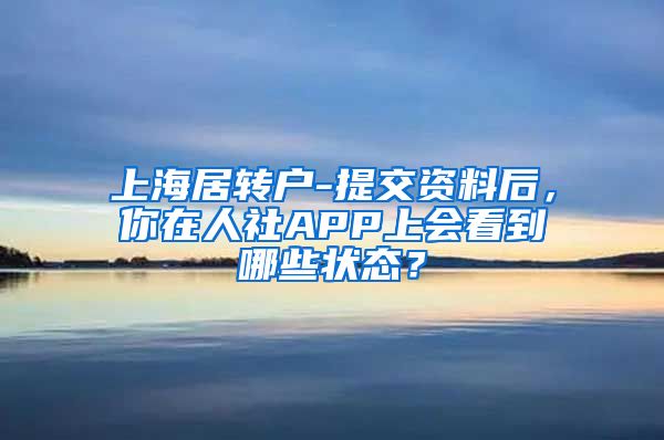 上海居转户-提交资料后，你在人社APP上会看到哪些状态？