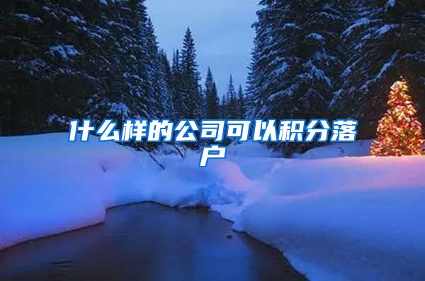 什么样的公司可以积分落户