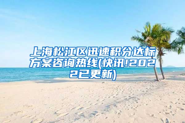 上海松江区迅速积分达标方案咨询热线(快讯!2022已更新)