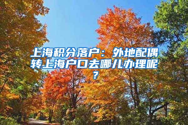 上海积分落户：外地配偶转上海户口去哪儿办理呢？
