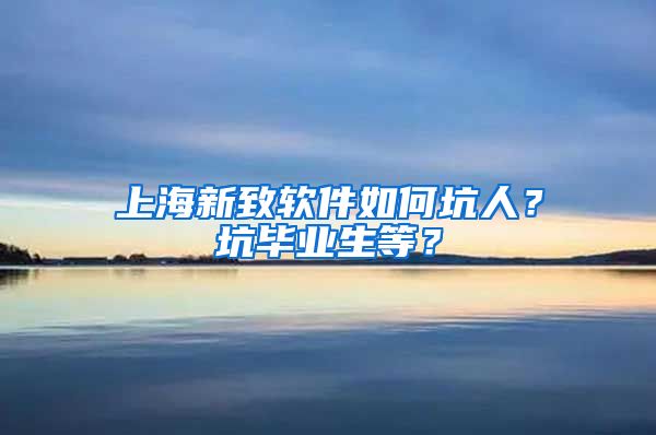 上海新致软件如何坑人？坑毕业生等？