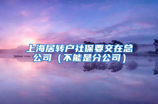 上海居转户社保要交在总公司（不能是分公司）