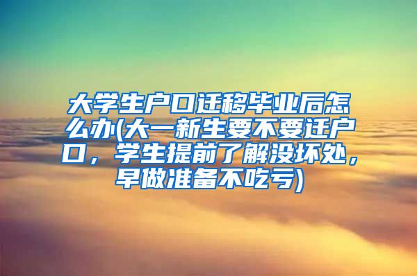 大学生户口迁移毕业后怎么办(大一新生要不要迁户口，学生提前了解没坏处，早做准备不吃亏)