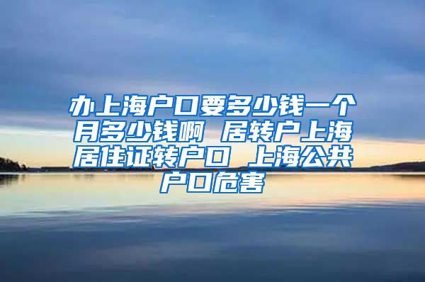 办上海户口要多少钱一个月多少钱啊 居转户上海居住证转户口 上海公共户口危害