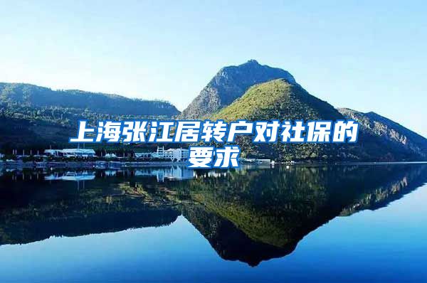 上海张江居转户对社保的要求