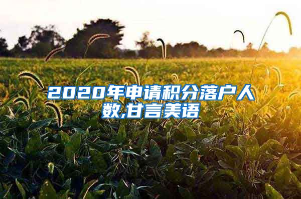 2020年申请积分落户人数,甘言美语