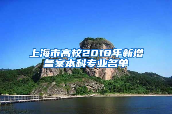 上海市高校2018年新增备案本科专业名单