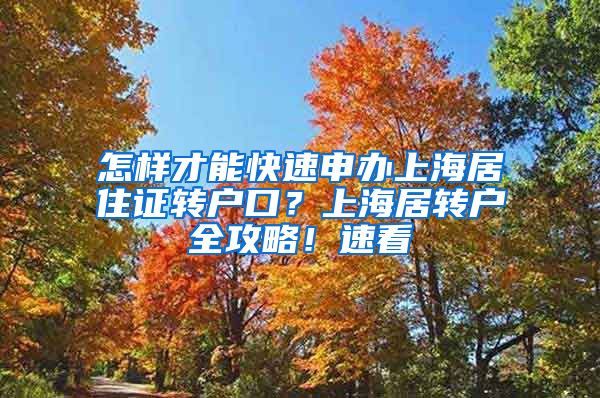 怎样才能快速申办上海居住证转户口？上海居转户全攻略！速看