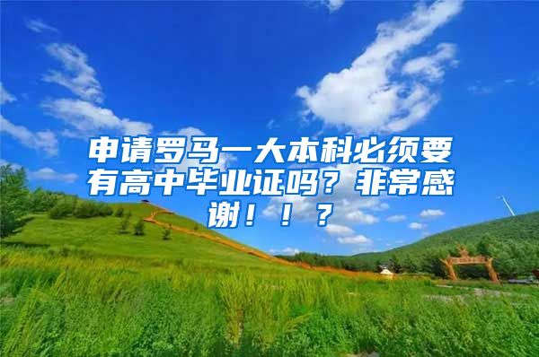 申请罗马一大本科必须要有高中毕业证吗？非常感谢！！？