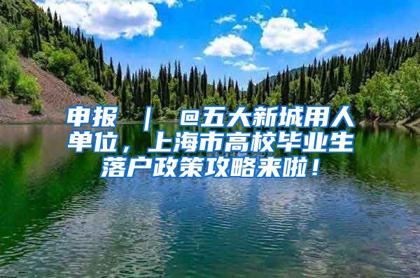 申报 ｜ @五大新城用人单位，上海市高校毕业生落户政策攻略来啦！