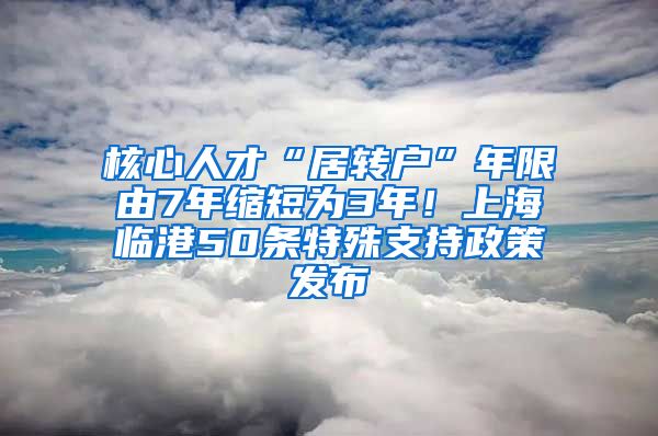 核心人才“居转户”年限由7年缩短为3年！上海临港50条特殊支持政策发布