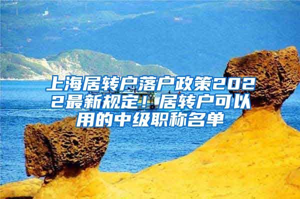 上海居转户落户政策2022最新规定！居转户可以用的中级职称名单