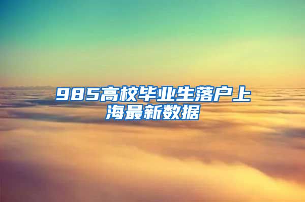 985高校毕业生落户上海最新数据