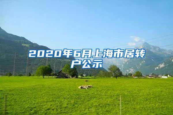 2020年6月上海市居转户公示