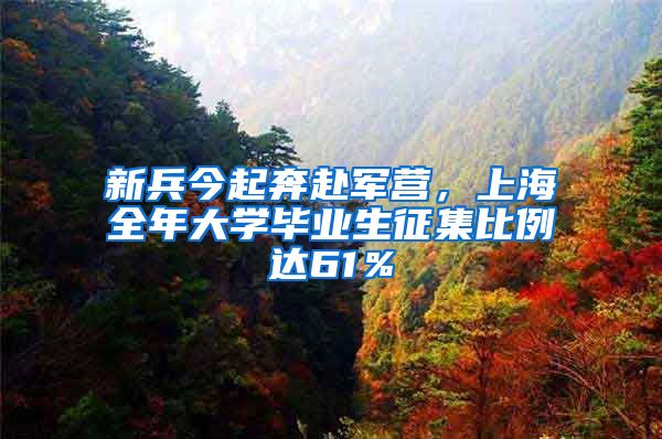 新兵今起奔赴军营，上海全年大学毕业生征集比例达61％