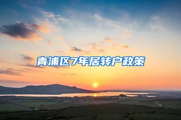 青浦区7年居转户政策