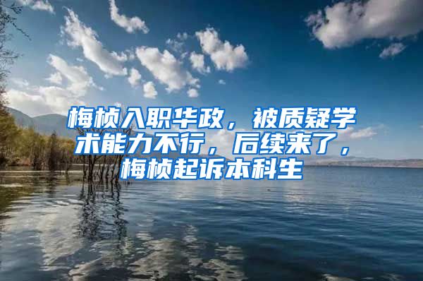 梅桢入职华政，被质疑学术能力不行，后续来了，梅桢起诉本科生