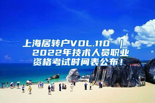 上海居转户VOL.110 ｜  2022年技术人员职业资格考试时间表公布！