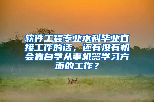 软件工程专业本科毕业直接工作的话，还有没有机会靠自学从事机器学习方面的工作？