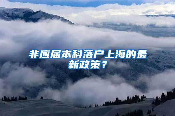 非应届本科落户上海的最新政策？