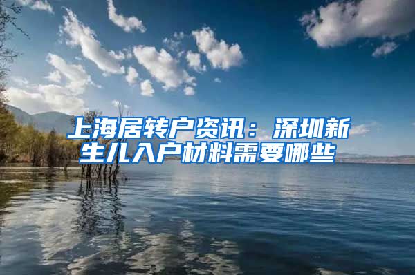 上海居转户资讯：深圳新生儿入户材料需要哪些