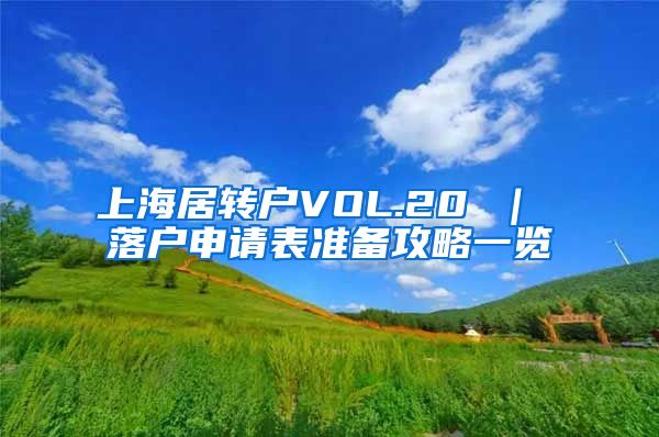 上海居转户VOL.20 ｜ 落户申请表准备攻略一览