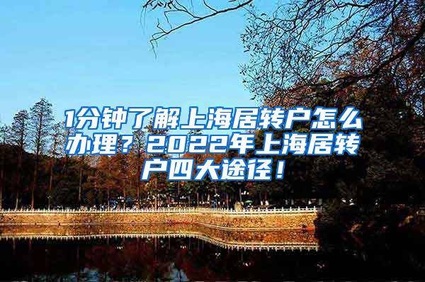 1分钟了解上海居转户怎么办理？2022年上海居转户四大途径！