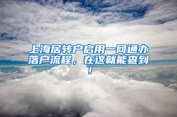 上海居转户启用一网通办落户流程，在这就能查到！
