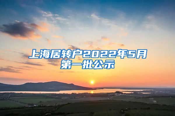 上海居转户2022年5月第一批公示