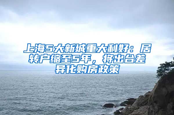 上海5大新城重大利好：居转户缩至5年，将出台差异化购房政策