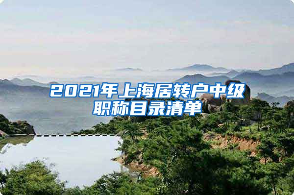 2021年上海居转户中级职称目录清单