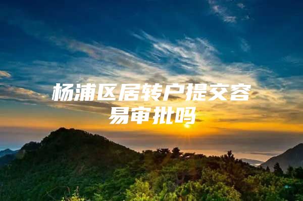 杨浦区居转户提交容易审批吗